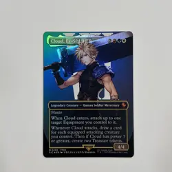 Cloud, Ex-SOLDIER (Borderless) -Foil Near Mint MTG Commander: FINAL FANTASY - Image 1