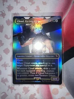 Magic the Gathering Final Fantasy Cloud Ex-SOLDIER Foil Borderless Card #202 - Image 1