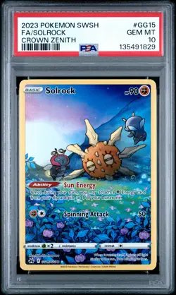 2023 POKEMON SWORD & SHIELD CROWN ZENITH #GG15 FULL ART/SOLROCK PSA 10 - Image 1
