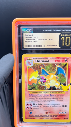 Pokemon 2021 Celebrations Charizard 4/102 Classic Coll Holo CGC Pristine 10 - Image 2