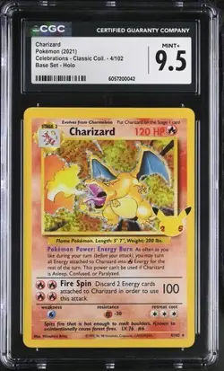 CGC 9.5 Charizard Celebrations Classic 4/102 Holo Base Set Pokemon Card 2021 - Image 1