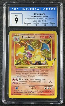 CHARIZARD CGC 9 2021 POKEMON CELEBRATIONS #4/102 CLASSIC COLL BASE HOLO 019 - Image 1