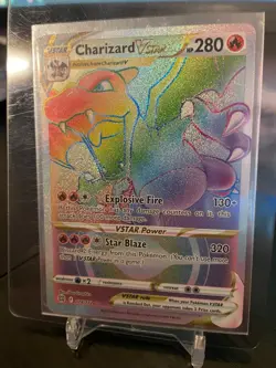 Pokemon TCG Charizard VSTAR Rainbow Secret Rare Card Brilliant Stars 174/172 - Image 3