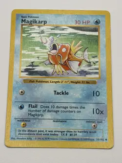 Pokemon TCG Magikarp Card 35/102 Shadowless WOTC Base Set 1999 - Image 2