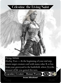 Celestine, the Living Saint - Full Art Altered Art Custom Proxy Cards - Image 1
