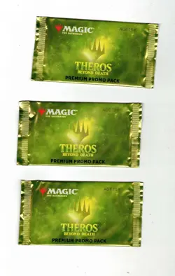 THEROS BEYOND DEATH PREMIUM FOIL PROMO BOOSTER PACK X 3 FACTORY SEALED!!! NEW!!! - Image 1
