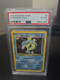 Pokemon Game 1999 PSA 6 Gyarados Holo Card #6/102 Base Set - Image 1