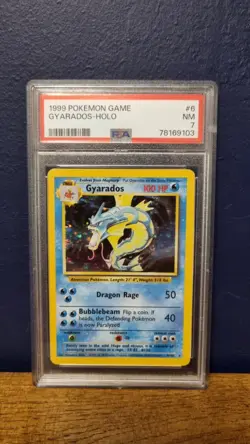 PSA 7 NM Gyarados 6/102 Base Set Pokemon Card WOTC Vintage Rare Holo 1999 - Image 1