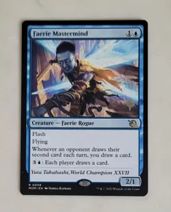MTG: Faerie Mastermind Promo: MOM March of the Machine Non-Foil NM - Image 1