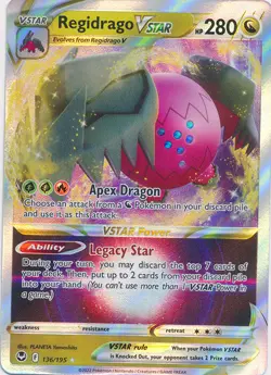 Regidrago VSTAR - 136/195 Ultra Rare Silver Tempest NM Pokemon TCG - Image 1