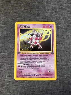 Mr. Mime 6/64 1st Edition Jungle Holo Rare Pokemon TCG Vintage 1999 - Image 1