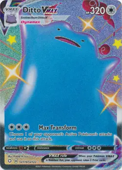 Ditto VMAX (Shiny) - SV119/SV122 Ultra Rare Shining Fates NM Pokemon TCG - Image 1
