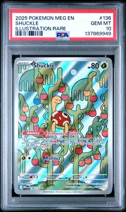 PSA 10 Gem Mint Shuckle Illustration Rare #136 Pokemon Mega Evolution 2025 - Image 1