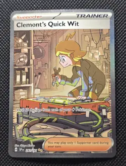 Clemonts Quick Wit 243/191 Pokemon TCG Surging Sparks Special Illustration Rare - Image 1
