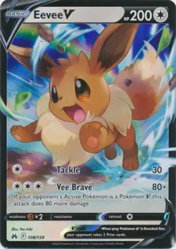 Eevee V 108/159 Ultra Rare Crown Zenith Pokemon TCG - Image 1