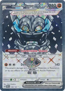 Cornerstone Mask Ogerpon ex 199/167 Ultra Rare Twilight Masquerade Pokemon TCG - Image 1