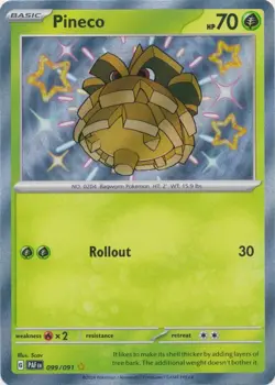 Pineco - 099/091 Shiny Rare Paldean Fates Pokemon TCG - Image 1