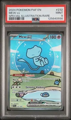 2024 POKEMON PAF EN-PALDEAN FATES SPECIAL ILLUSTRATION RARE #232 MEW EX PSA 9 - Image 1