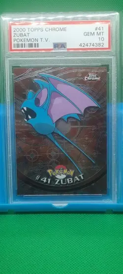 PSA 10 2000 Pokemon Game Topps Chrome Zubat #41 TV Rare Series 1 GEM MINT Vintag - Image 1