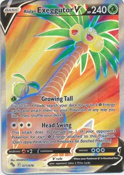 Alolan Exeggutor V Full Art 071/078 Ultra Rare Pokemon GO Pokemon TCG - Image 1