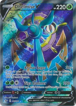 Dhelmise V Full Art 187/202 Ultra Rare Sword & Shield Base Set Pokemon TCG - Image 1