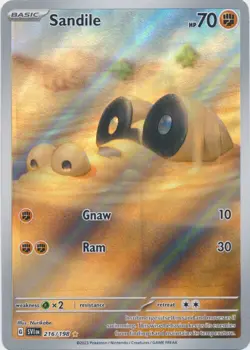 Sandile 216/198 Illustration Rare Scarlet & Violet Base Set Pokemon TCG - Image 1