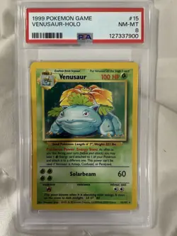 Venusaur Holo Rare PSA 8 NM-MT 1999 Pokemon Base Set Unlimited #15/102 - Image 1