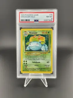 PSA 8 - Venusaur 15/102 Base Set Unlimited - Holo Rare - WOTC - Pokemon Vintage - Image 1