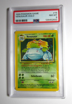 Pokemon 1999 Unlimited Base Set Venusaur Holo 15/102 **PSA 8** NM-MT #D - Image 1
