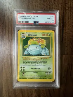 1999 Pokemon Base Set Venusaur Holo Unlimited Rare #15/102 PSA 8 With Case - Image 1