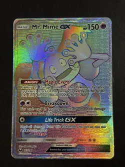 Pokemon Mr. Mime GX Full Art 173/168 Secret Rainbow Rare Celestial Storm - Image 1