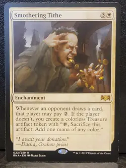 MTG Ravnica Allegiance Smothering Tithe 022 RNA Non-foil Rare Enchantment NM - Image 1