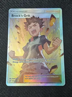 Brock's Grit (Full Art) 172/181 Sm-Team Up Holo Pokemon Trainer Supporter Card - Image 1