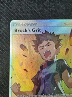 Brock's Grit (Full Art) 172/181 Sm-Team Up Holo Pokemon Trainer Supporter Card - Image 2