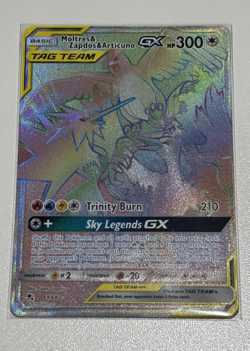 Pokemon TCG Moltres Zapdos Articuno GX Card 69/68 Secret Rainbow Hidden Fates nm - Image 1