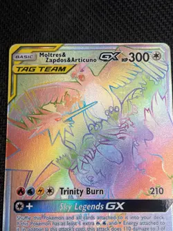 2019 Moltres Zapdos Articuno GX 69/68 Hidden Fates Rainbow Secret Rare NM-Mint - Image 2