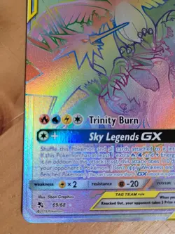 Pokemon Moltres Zapdos & Articuno GX 69/68 Hidden Fates Tag Team rainbow holo NM - Image 5