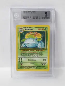 POKEMON BASE SET UNLIMITED VENUSAUR HOLO #15 BGS 9 VERY NICE!!! - Image 1