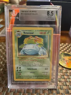 Pokemon TCG Venusaur Base Set Holo Unlimited Rare Card 15/102 1999 BGS 8.5 - Image 1