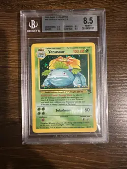 BGS 8.5 1999 Pokemon Base Set Unlimited #15 Venusaur Holo R - Image 1