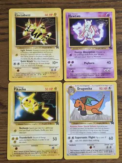 Pokemon Wotc Black Star Promo 1st Movie Cards #2,3,4&5 **Not Played** - Image 1