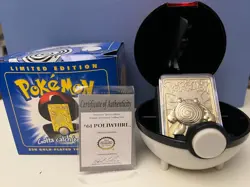 1999 Burger King Pokemon 23K Gold Plated Trading Card in box - Poliwhirl - Image 2