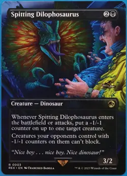 Spitting Dilophosaurus Jurassic World NM Black Rare CARD (510242) ABUGames - Image 1