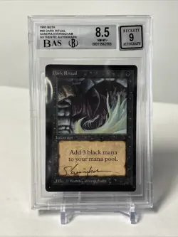 Graded Signed Dark Ritual Beckett 8.5 MINT Beta Artist Sandra Everingham MTG - Image 1