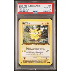 PSA 10 GEM MINT Pikachu 1st Edition 60/64 Pokemon 1999 Dutch Jungle (CGC/BGS) - Image 1
