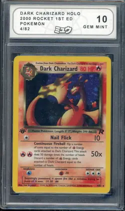 Pokemon TCG 1st Edition Team Rocket 4/82 Holo Dark Charizard Card - 10 - Image 1