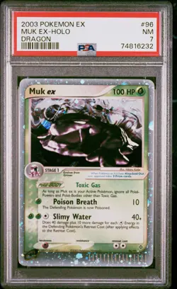 Muk ex Pokemon 2003 Holo EX Dragon English 96/97 PSA 7 - Image 1