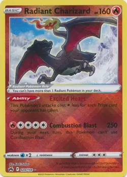 Radiant Charizard 020/159 Radiant Rare Crown Zenith Pokemon TCG - Image 1