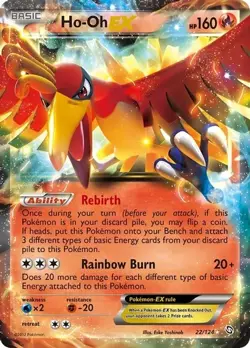 Ho-Oh EX 22/124 Ultra Rare Dragons Exalted Pokemon TCG - Image 1