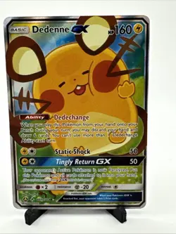 Pokemon Sun & Moon Unbroken Bonds Promos #195a/214 Dedenne GX Alt Art NM - Image 1